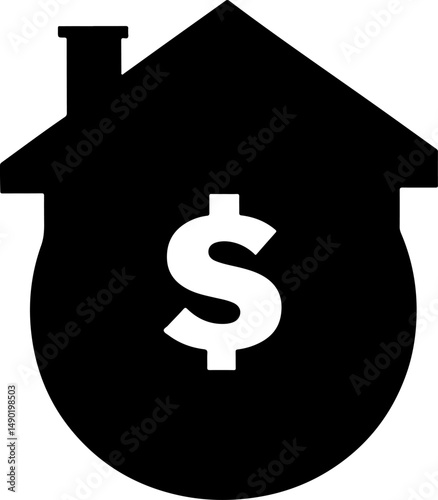 Money Bag & Coin Stacks Silhouette