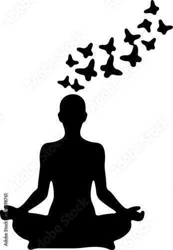 Meditative Mind: Enlightenment with Butterflies vector