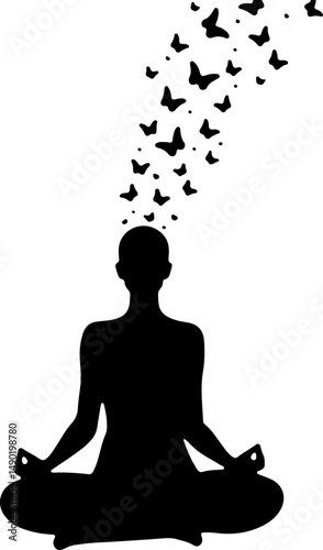 Meditative Mind: Enlightenment with Butterflies vector