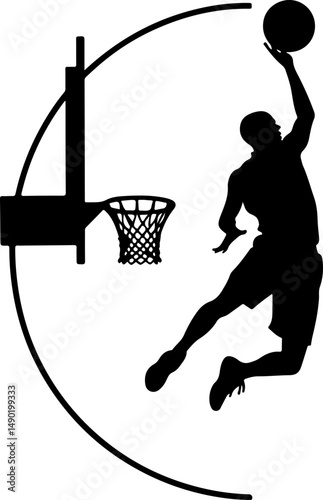 Basketball Action Silhouettes vector