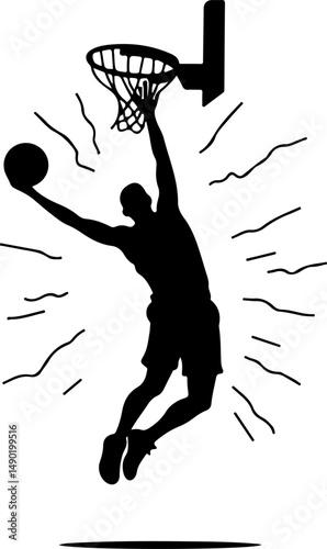 Basketball Action Silhouettes vector