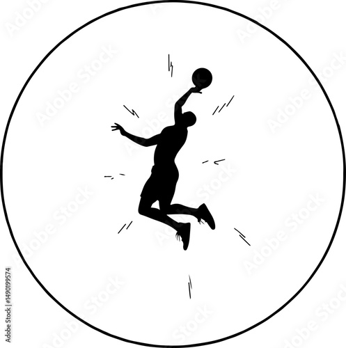 Basketball Action Silhouettes vector