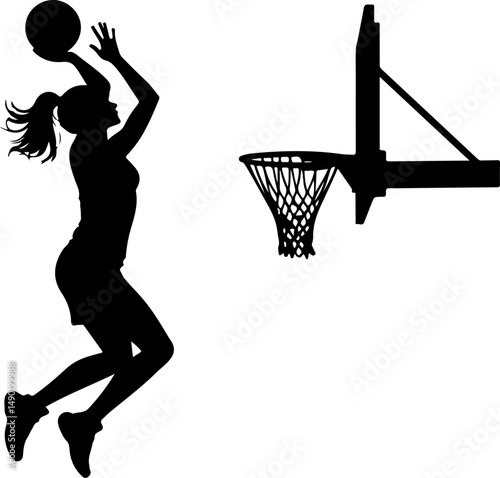 Basketball Action Silhouettes vector