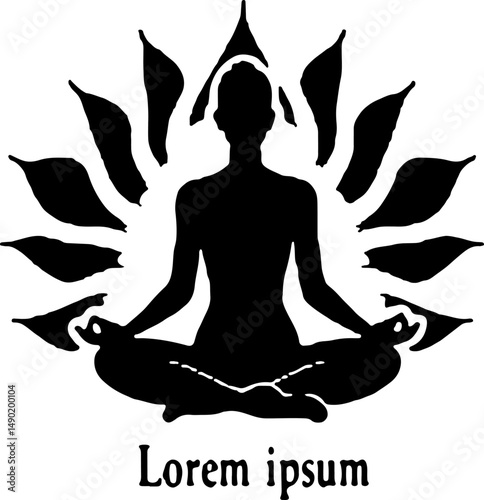 Yoga Pose Silhouettes: Serenity and Movement vector
