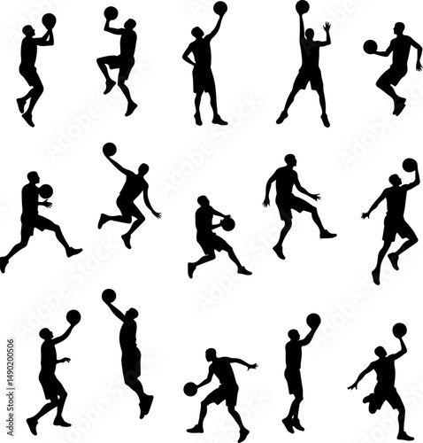 Basketball Action Silhouettes