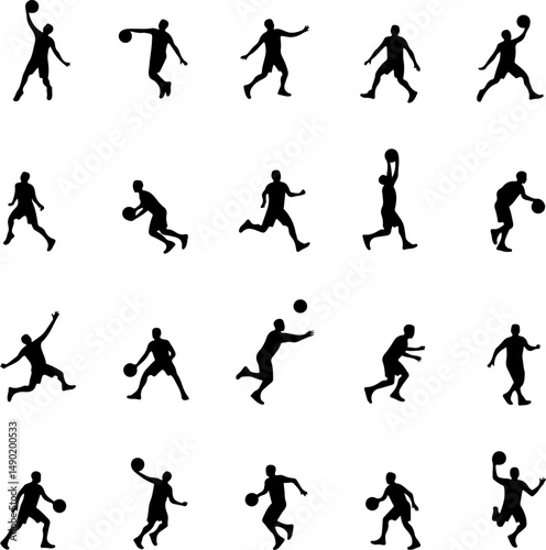 Basketball Action Silhouettes