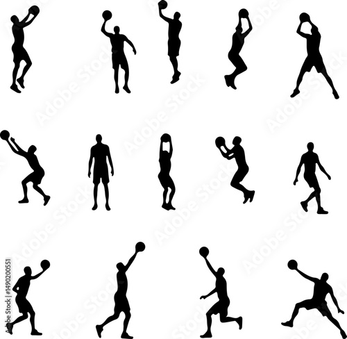 Basketball Action Silhouettes