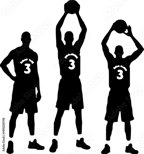 Basketball Action Silhouettes