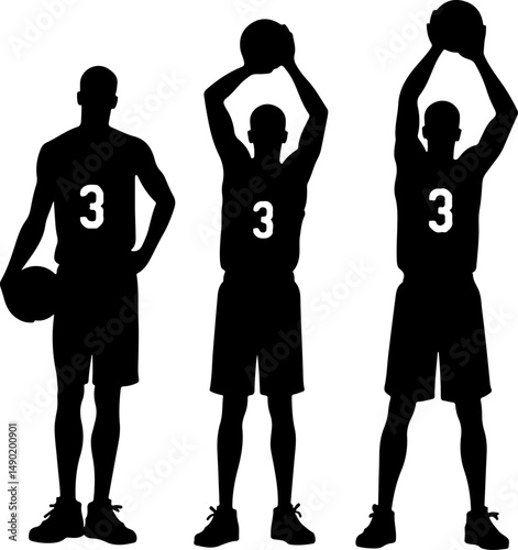 Basketball Action Silhouettes