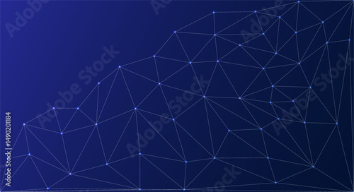 Low Poly Background on Dark Blue Gradient – Modern, Geometric, and Minimalist Abstract Design for Digital Art, 3D Modeling, Wallpapers, and Futuristic Graphics	