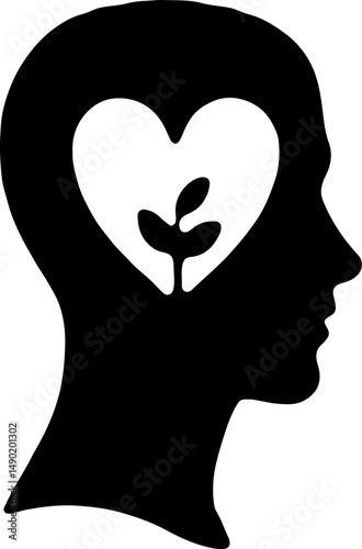 Human Brain Silhouette: Anatomy and Intellect vector