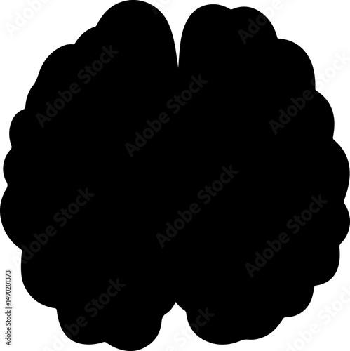 Human Brain Silhouette: Anatomy and Intellect vector