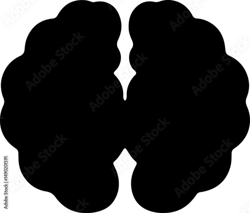 Human Brain Silhouette: Anatomy and Intellect vector