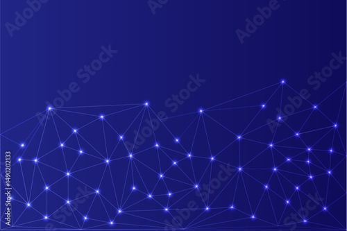 Low Poly Background on Dark Blue Gradient – Modern, Geometric, and Minimalist Abstract Design for Digital Art, 3D Modeling, Wallpapers, and Futuristic Graphics	