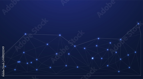 Low Poly Background on Dark Blue Gradient – Modern, Geometric, and Minimalist Abstract Design for Digital Art, 3D Modeling, Wallpapers, and Futuristic Graphics	