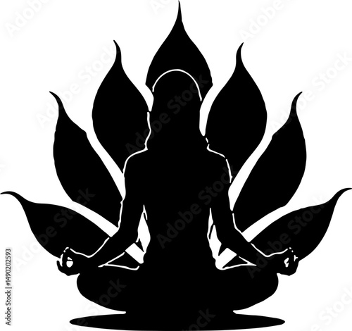 Yoga Pose Silhouettes: Serenity and Movement Vector