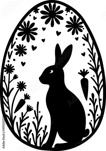 Happy Easter Bunny Wreath" Easter day vector 