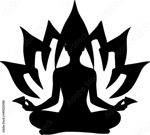 Yoga Pose Silhouettes: Serenity and Movement Vector
