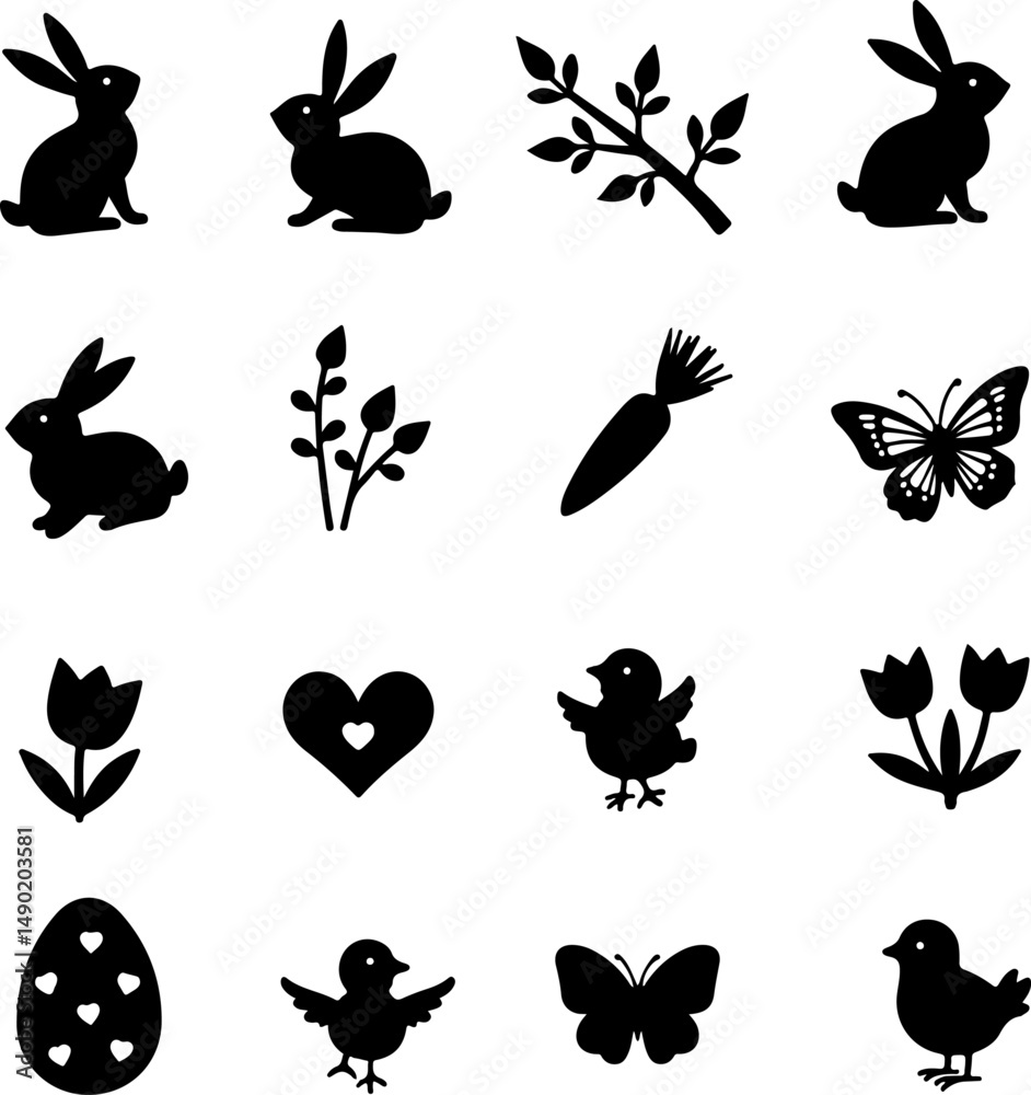 Naklejka premium Happy Easter Bunny Wreath