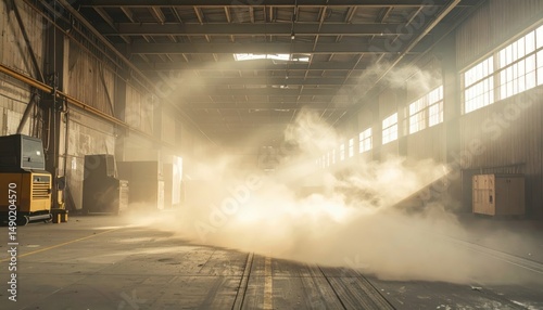 Dusty Antique Shipping Depot with Barcode Scanners and Empty Space