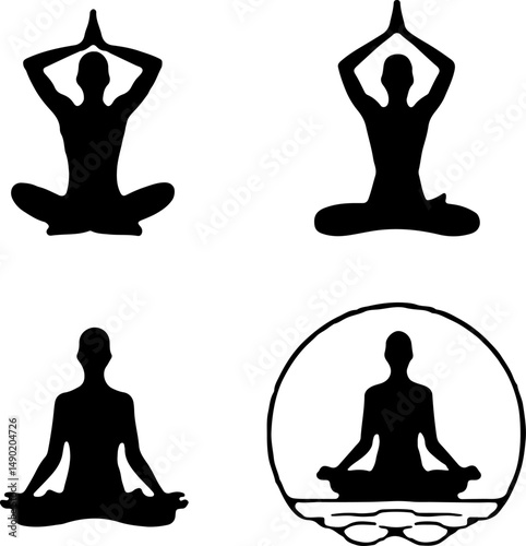 Yoga Pose Silhouettes: Serenity and Movement