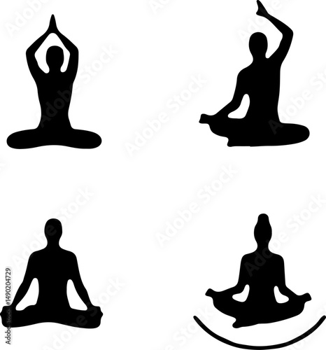 Yoga Pose Silhouettes: Serenity and Movement