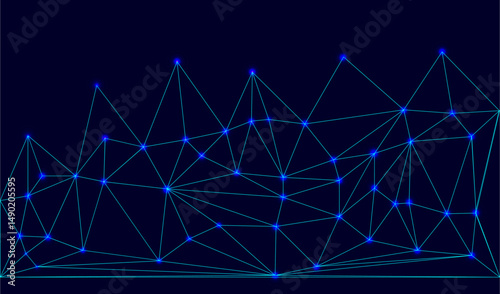 Low Poly Background on Dark Blue Gradient – Modern, Geometric, and Minimalist Abstract Design for Digital Art, 3D Modeling, Wallpapers, and Futuristic Graphics	