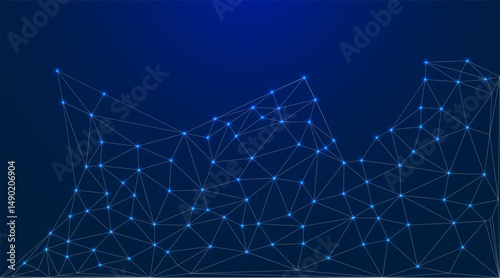 Low Poly Background on Dark Blue Gradient – Modern, Geometric, and Minimalist Abstract Design for Digital Art, 3D Modeling, Wallpapers, and Futuristic Graphics	