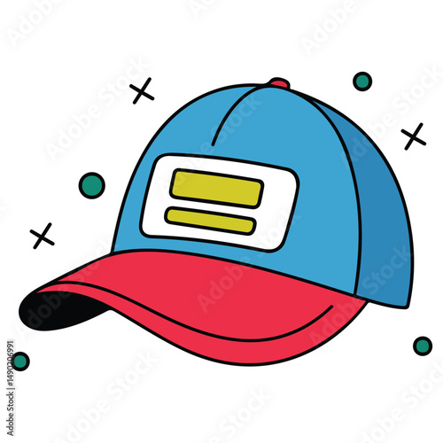 Baseball cap summer hat isolated vector illustration on white background