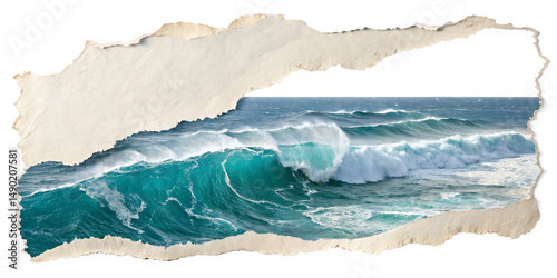 ripped torn paper edges isolated on white background, PNG