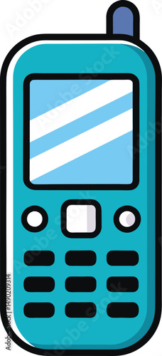 Retro Cell Phone Icon Design Graphic