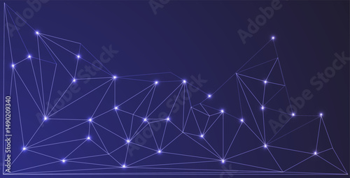 Low Poly Background on Dark Blue Gradient – Modern, Geometric, and Minimalist Abstract Design for Digital Art, 3D Modeling, Wallpapers, and Futuristic Graphics	