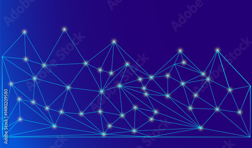 Low Poly Background on Dark Blue Gradient – Modern, Geometric, and Minimalist Abstract Design for Digital Art, 3D Modeling, Wallpapers, and Futuristic Graphics	