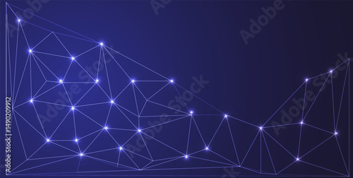 Low Poly Background on Dark Blue Gradient – Modern, Geometric, and Minimalist Abstract Design for Digital Art, 3D Modeling, Wallpapers, and Futuristic Graphics	