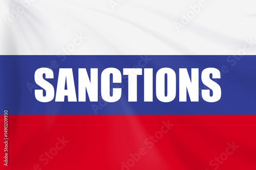 Russian flag background, symbolizing international economic and political restrictions. Useful for news, editorial, or geopolitical design.

