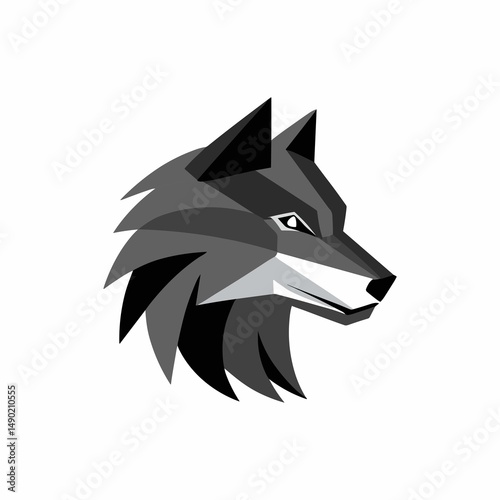 Geometric Wolf Head Profile