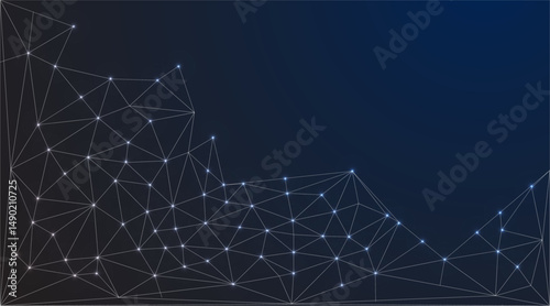 Low Poly Background on Dark Blue Gradient – Modern, Geometric, and Minimalist Abstract Design for Digital Art, 3D Modeling, Wallpapers, and Futuristic Graphics	