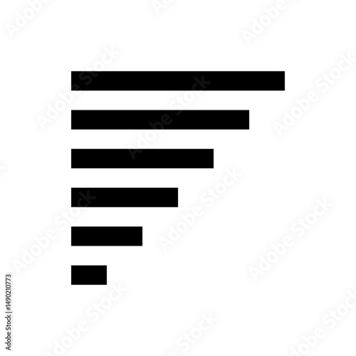 Horizontal bars of varying lengths arranged in descending order from top to bottom on a white background