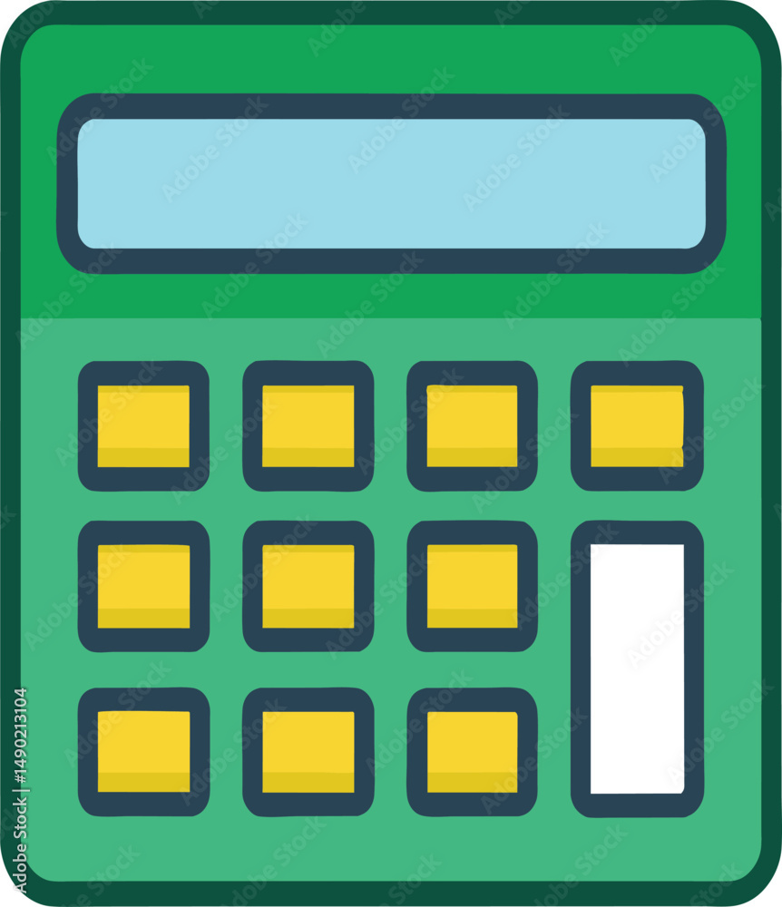 Green Calculator Icon Finance Budget Math