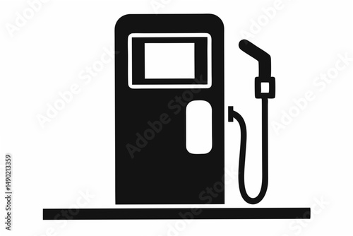 gas pump  silhouette vector
