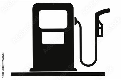 gas pump  silhouette vector