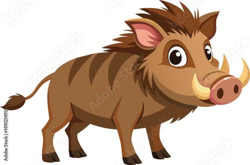 Cute Cartoon Warthog Illustration Animal