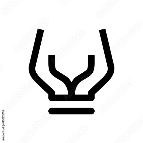 Abstract representation of a stylized figure with bold lines and minimalist design elements displayed clearly