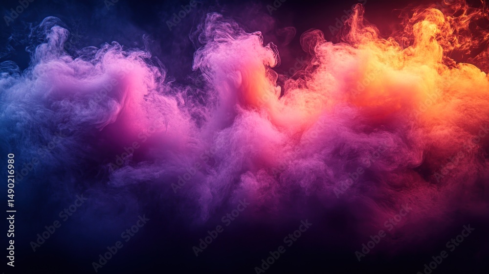 Abstract Colorful Smoke Cloudscape: A Vivid Dreamscape of Purple, Pink, and Orange Hues Abstract Colorful Smoke Cloudscape: A Vivid Dreamscape of Purple, Pink, and Orange Hues