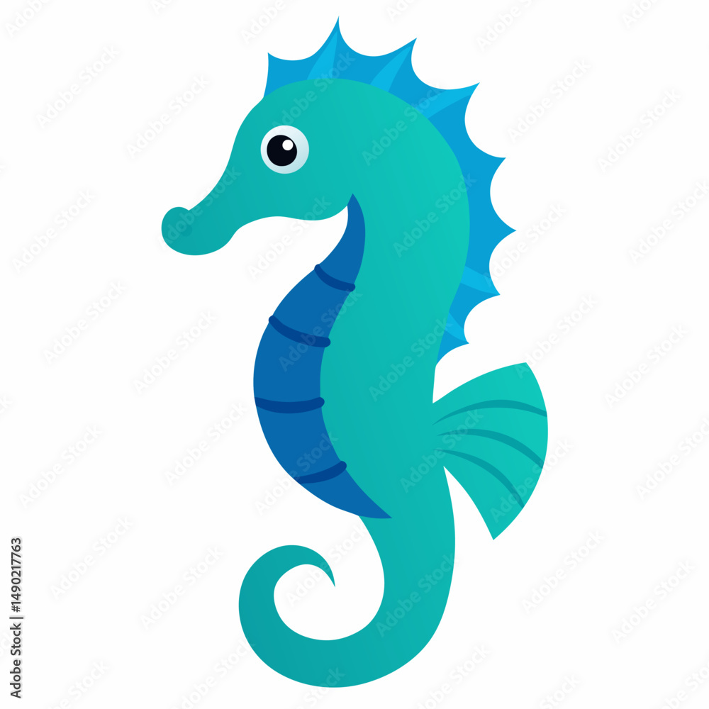 Fototapeta premium Sea Horse vector on white background