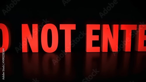 red word on black background