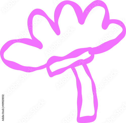 Kid Style Hand Drawn Floral Leafs