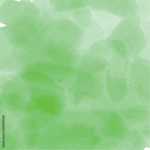 Green Vector Watercolor Stained Background with Abstract Nature Inspired Brushstrokes. A green watercolor background with abstract and subtle brushstroke textures, giving a serene and natural 