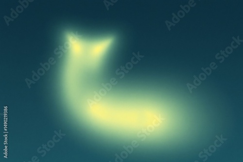 Wallpaper Mural Mysterious glowing fox shaped light in dark blurry background abstract minimalism Torontodigital.ca