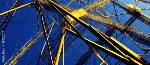Industrial Crane Framework Against Blue Sky
